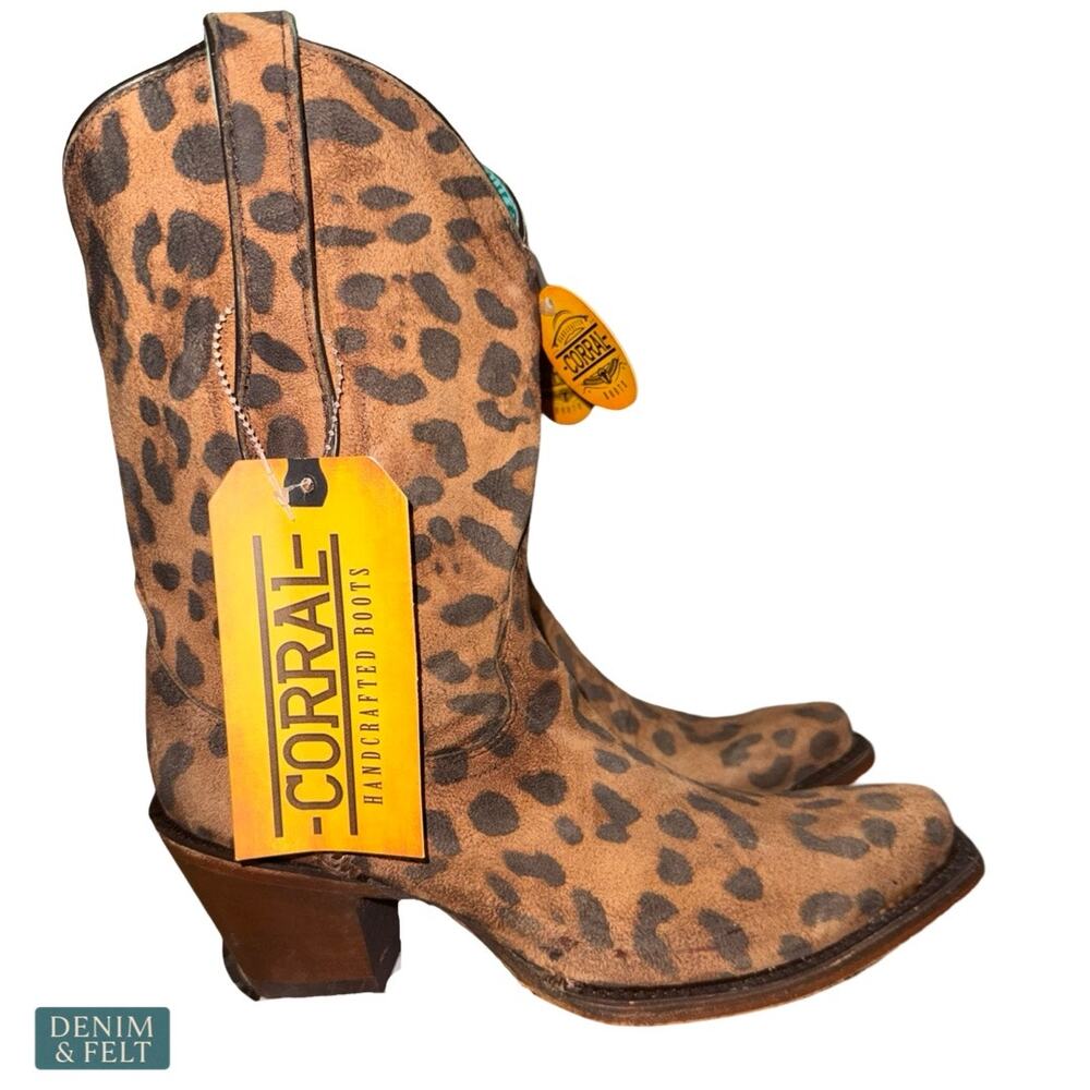 NEW Corral Leopard Western Boots Snip Toe Cowgirl Rodeo Festival Statement 8 - Picture 6 of 12
